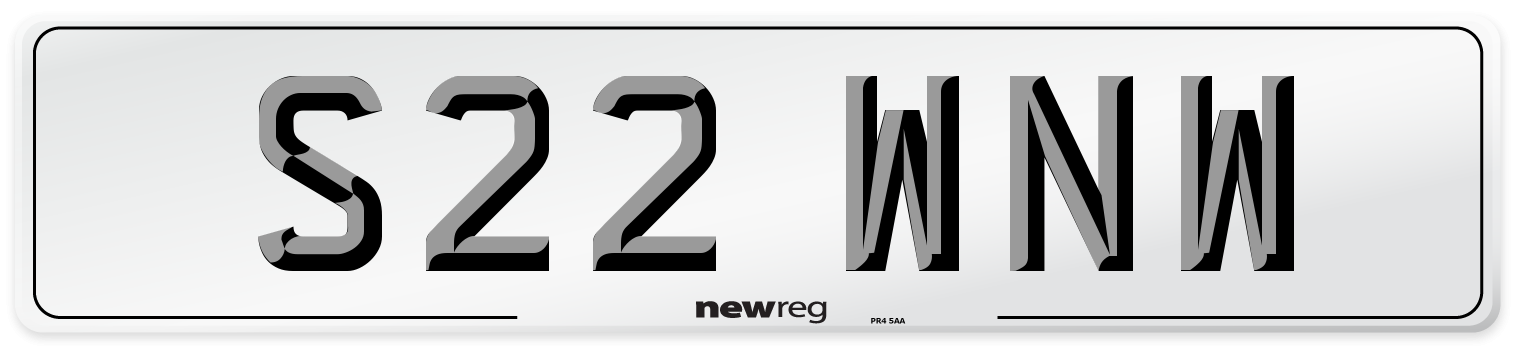 S22 WNW Number Plate from New Reg